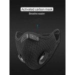 Wholesale PM2.5 Sports Fashion Washable Double Valve Multi Layer Cloth Protection Cover with Filter for Adults and Children (Black)